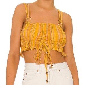 Nwt House of Harlow 1960 Boho Chic Striped Drawstring Crop Top Size Small 🌷
